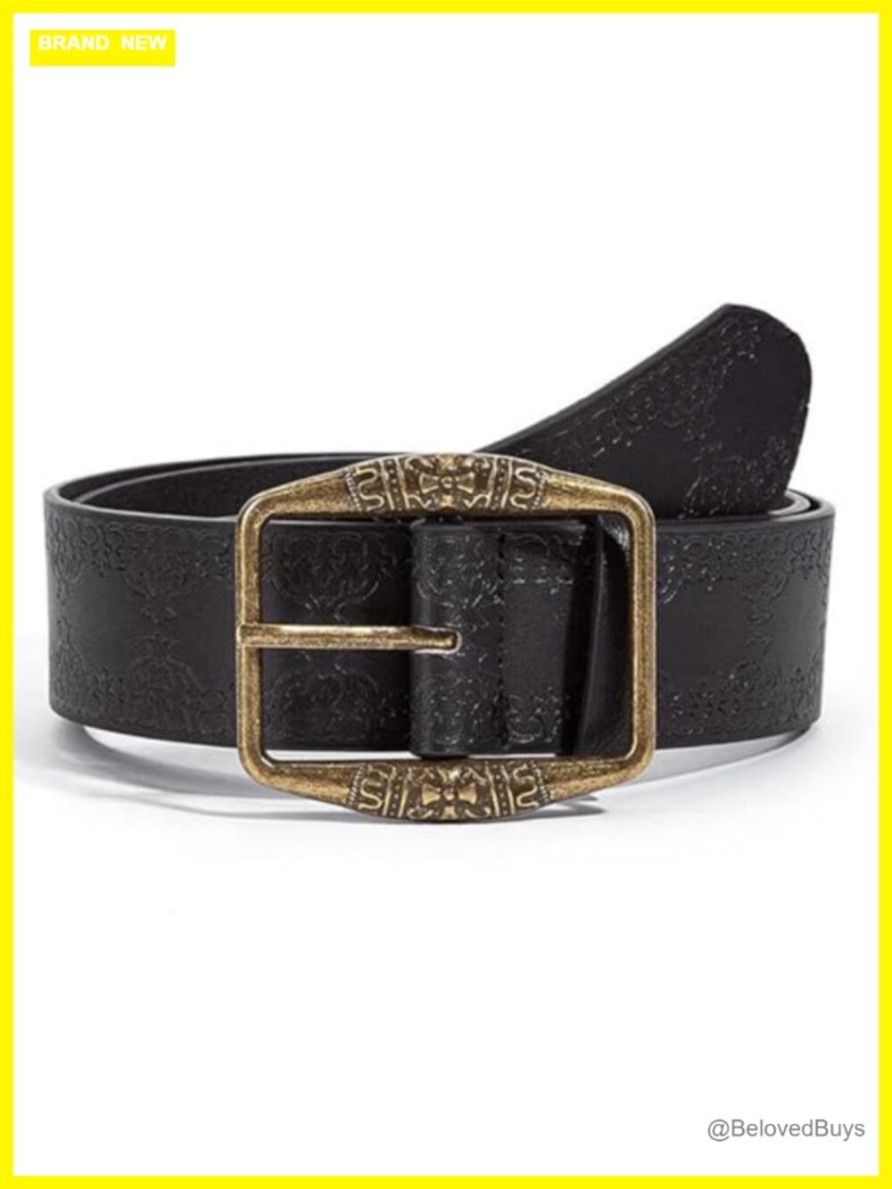 Faux Leather Western Belt with Metal Buckle for Jeans, Cowgirl Country Style